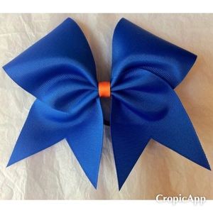 Blue and orange cheer Bow